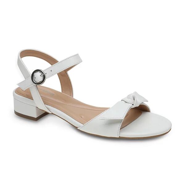 NEW‎ Easy Spirit Women's Ginova Block Heel Dress Slingback Sandals Size 8 White - Picture 1 of 6